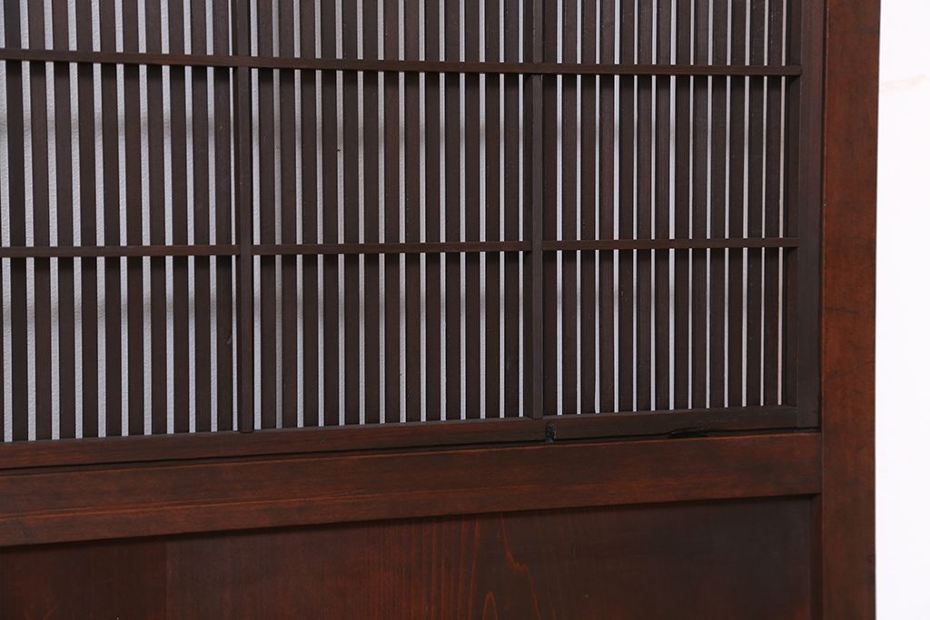 ★古民具・骨董　繊細で上質な裏障子付き万本格子戸　2枚セット