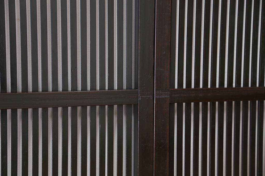 古民具・骨董　シックでシンプルな時代格子戸　4枚セット(建具)