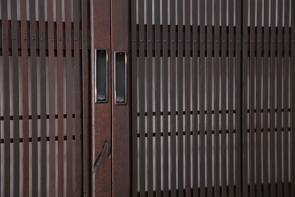 古民具・骨董　極上!裏障子付き万本格子戸　4枚セット(建具)