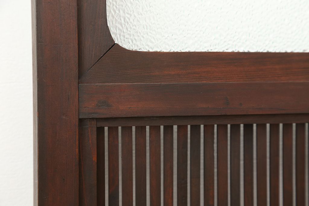 アンティーク　上手物シックで繊細な裏障子付き万本格子戸4枚セット(引き戸)
