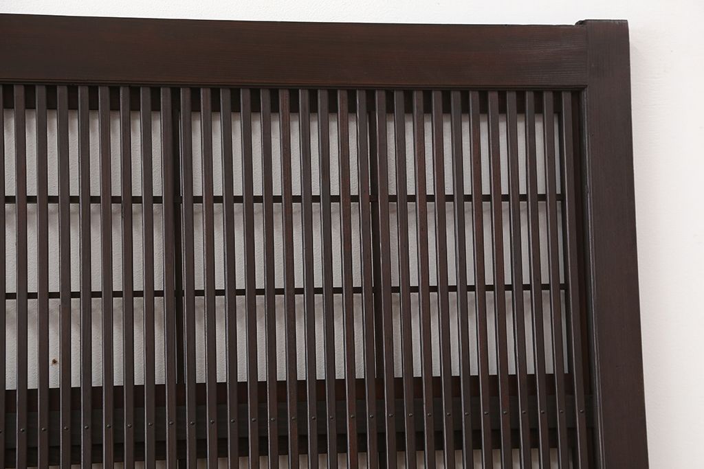 アンティーク　美品腰板欅材・上質な裏障子付き格子戸4枚セット(建具)