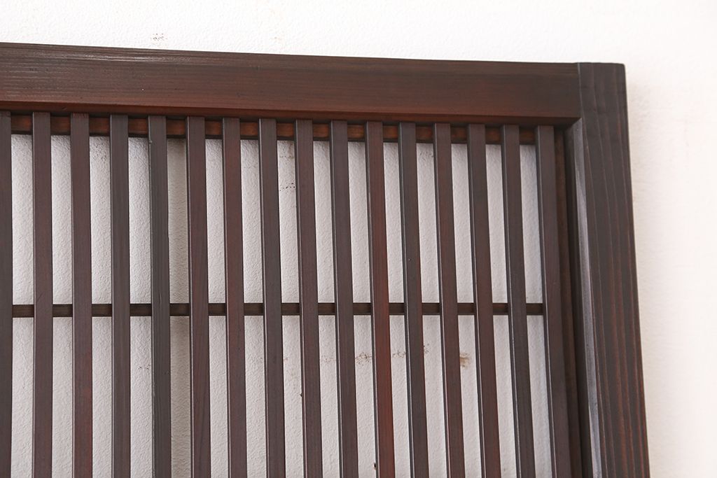 希少　色ガラス入り格子戸1枚(裏障子付き)