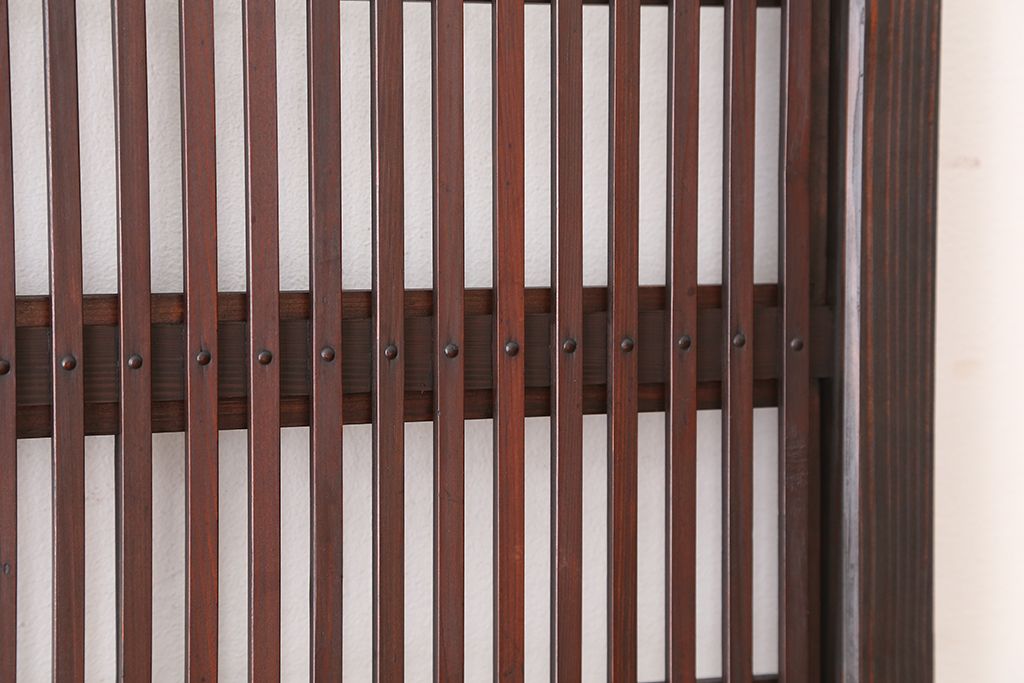 希少　色ガラス入り格子戸1枚(裏障子付き)