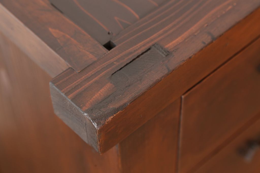 アンティーク家具　アンティーク 味わい深い六尺引き出し収納箪笥(水屋箪笥・サイドボード)