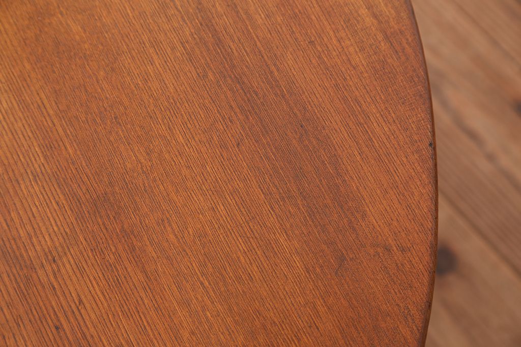 アンティーク家具　アンティーク　古い栓材の丸ちゃぶ台