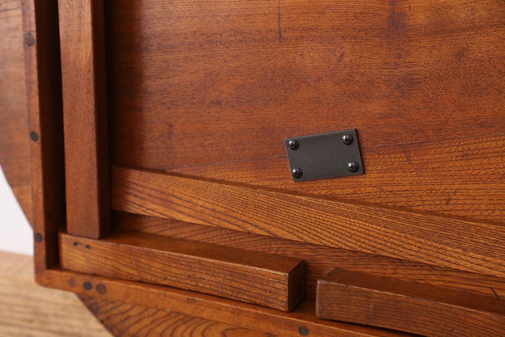 アンティーク家具　アンティーク　古い栓材の丸ちゃぶ台