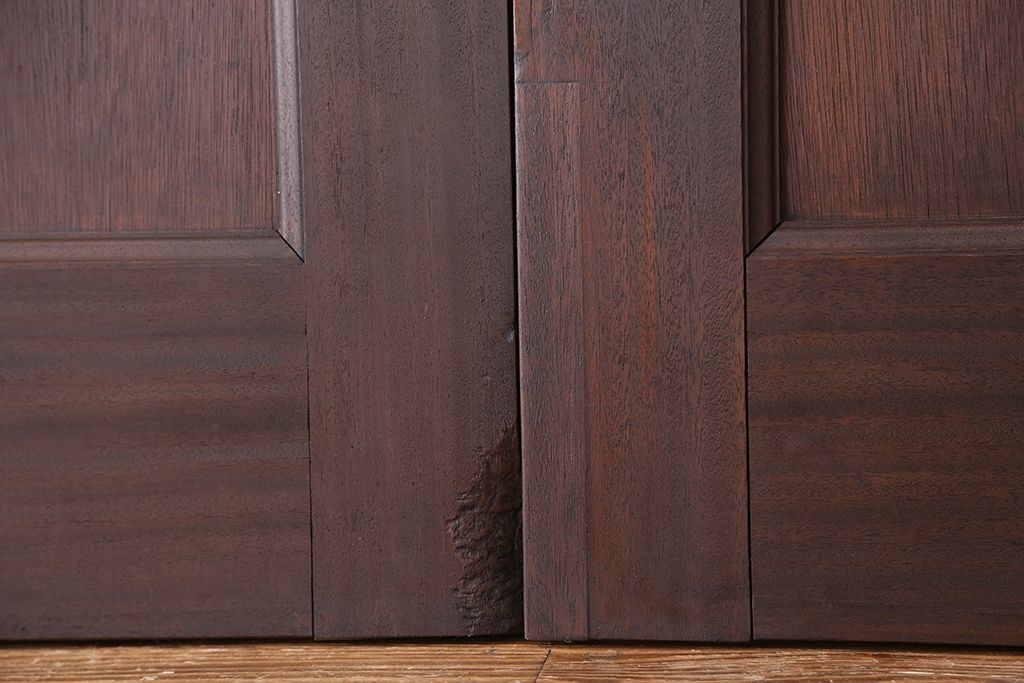 アンティーク 古い洋館の上質なモールガラス両開きドア1対(扉)