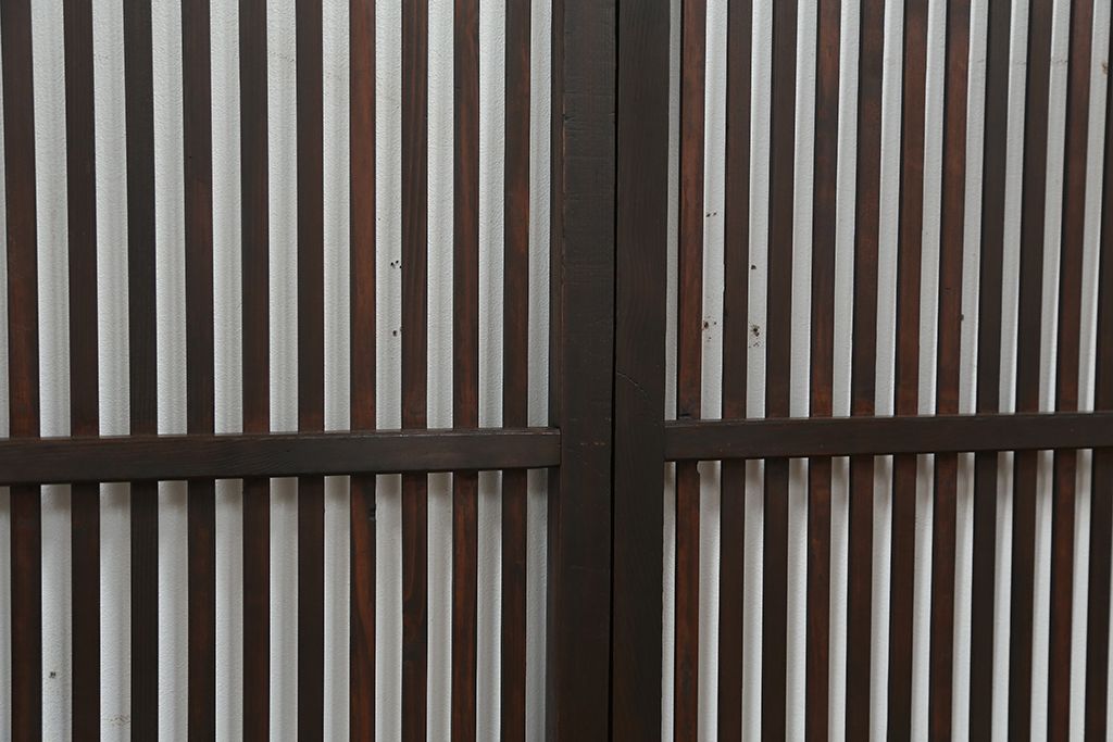 ★古民具・骨董　古いシックな格子戸4枚セット(建具)
