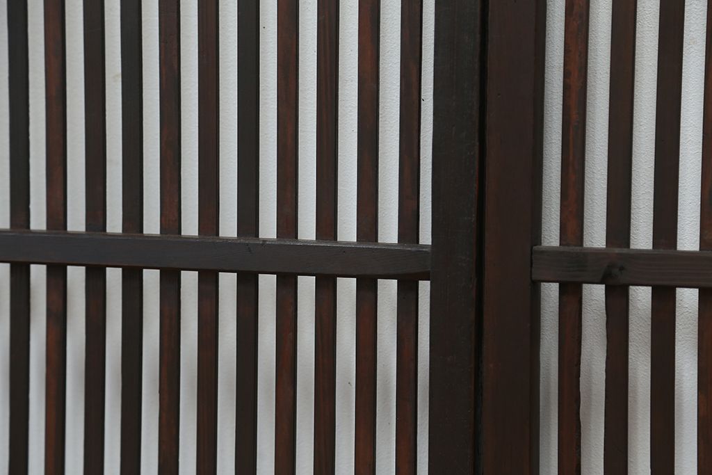 ★古民具・骨董　古いシックな格子戸4枚セット(建具)