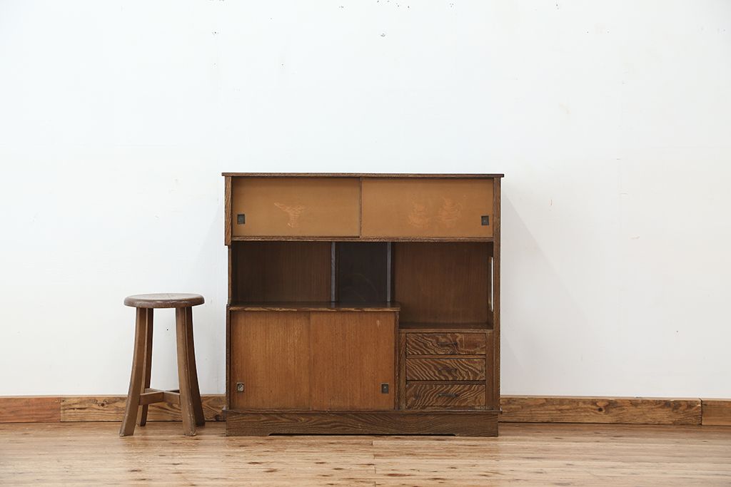 レトロ家具　昭和レトロ　1960年代　レトロなアンティーク茶箪笥(茶棚)