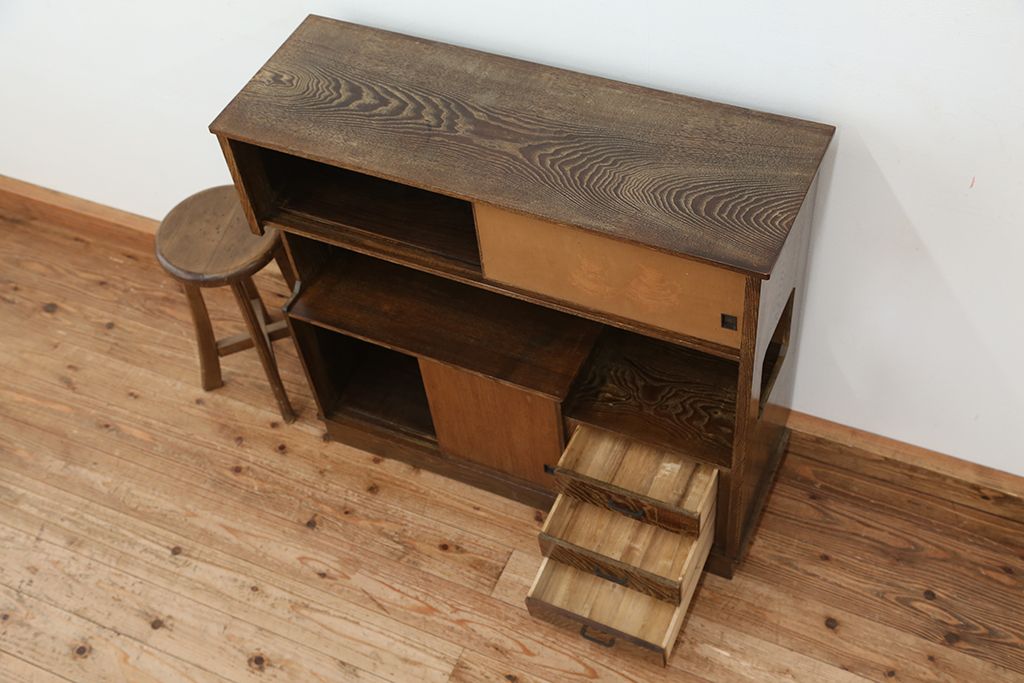 レトロ家具　昭和レトロ　1960年代　レトロなアンティーク茶箪笥(茶棚)