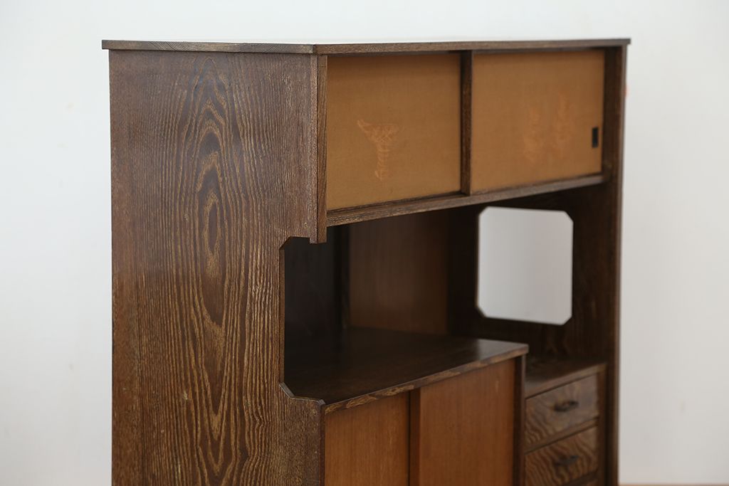 レトロ家具　昭和レトロ　1960年代　レトロなアンティーク茶箪笥(茶棚)
