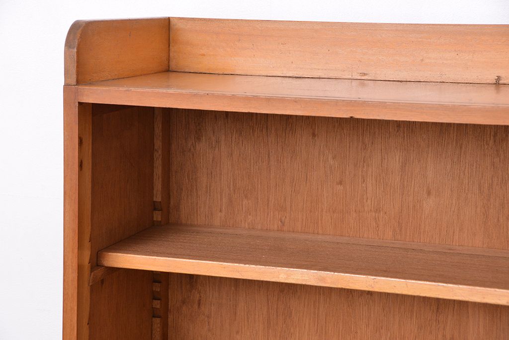 レトロ家具　★昭和レトロ　大振りな引き出し付き飾り棚(本棚)