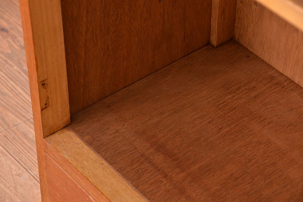 レトロ家具　★昭和レトロ　大振りな引き出し付き飾り棚(本棚)