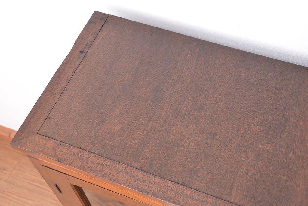 レトロ家具　昭和レトロ　古い木の二段重ね縦型本箱(収納棚/ブックケース)