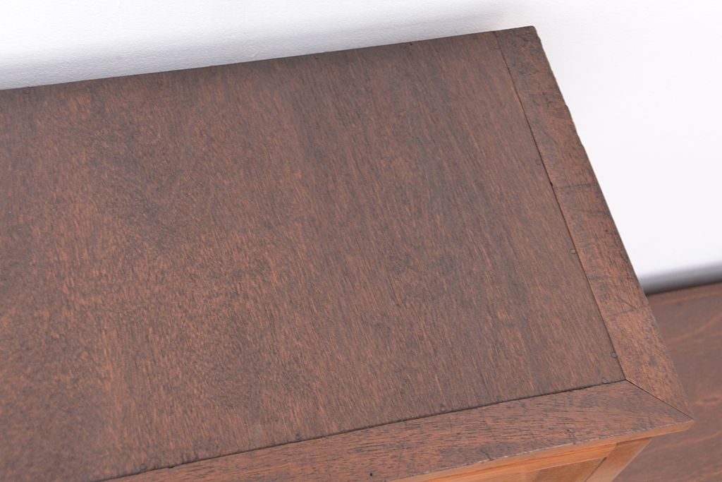 レトロ家具　昭和レトロ　古い木の二段重ね縦型本箱(収納棚/ブックケース)