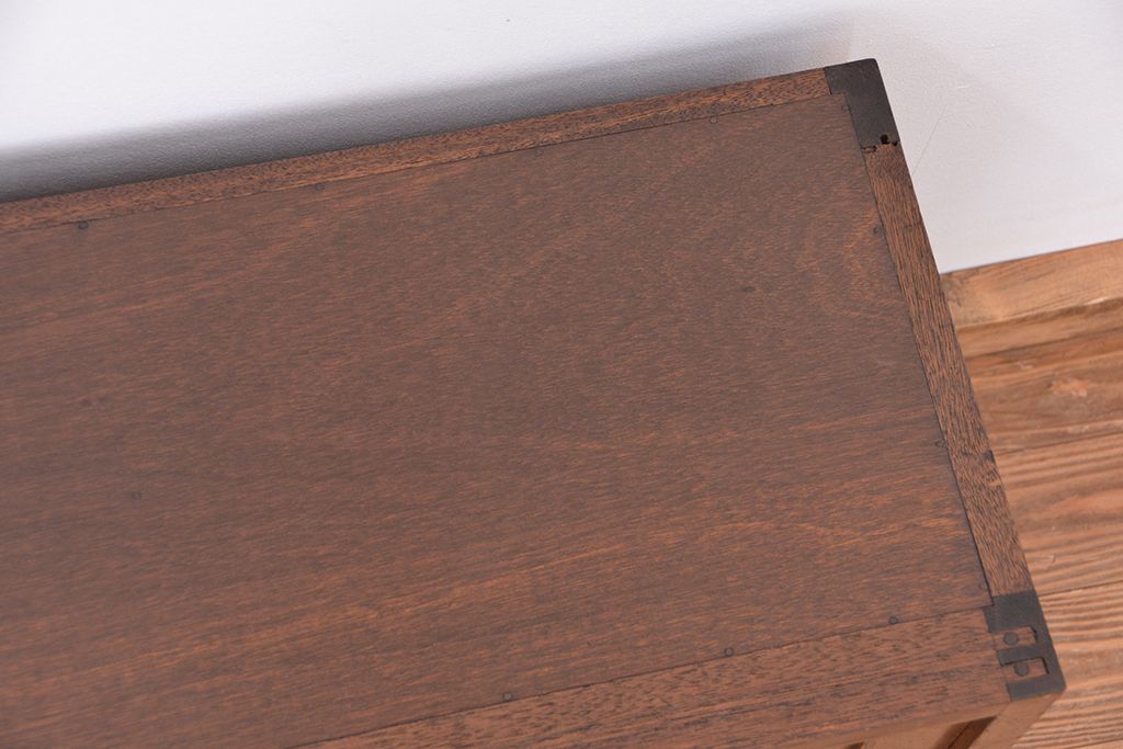 レトロ家具　昭和レトロ　古い木の二段重ね縦型本箱(収納棚/ブックケース)