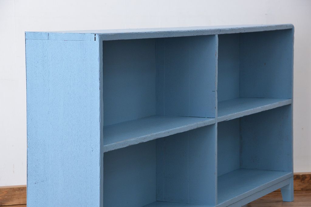 レトロ家具　アンティークペイント　レトロな飾り棚・陳列棚