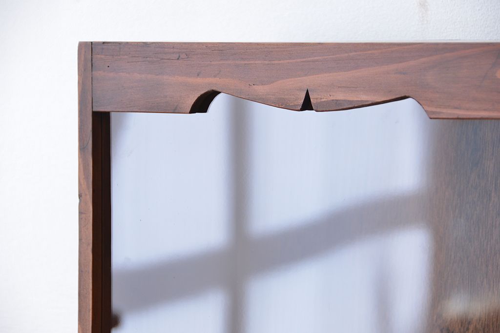レトロ家具　昭和レトロ　古い木の小振りなガラスショーケース(陳列棚)　