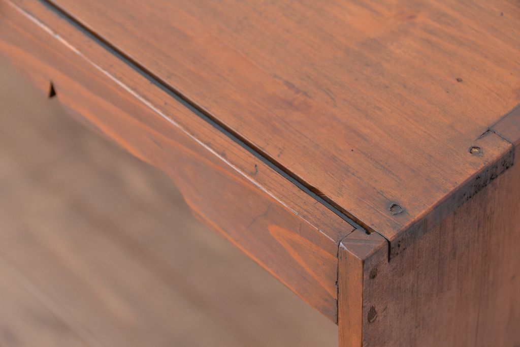 レトロ家具　昭和レトロ　古い木の小振りなガラスショーケース(陳列棚)　