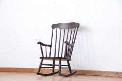 ヴィンテージ家具　★1960年代　古いブナ材のビンテージロッキングチェア≪ダークブラウン≫(椅子)