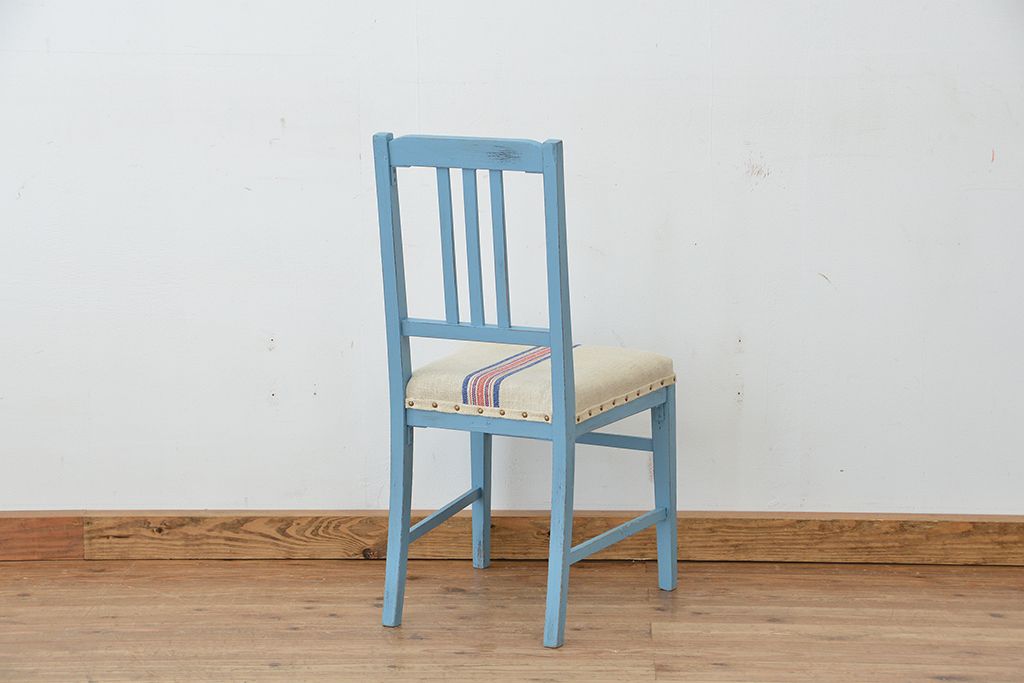 レトロ家具　昭和レトロ　日本製　かわいいペイントグレインサックチェア1脚(2)(イス・椅子)