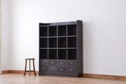 アンティーク家具　アンティーク　古い木の引き出し　12マス目棚(ロッカー/収納棚)(本棚/飾り棚)小