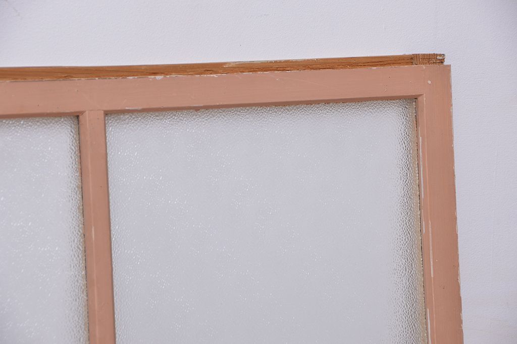 アンティーク ペンキの剥げた小振りなダイヤガラス戸 2枚セット(2)(窓・引き戸)