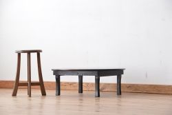 レトロ家具　昭和レトロ 折り畳み式!小振りな丸型ちゃぶ台