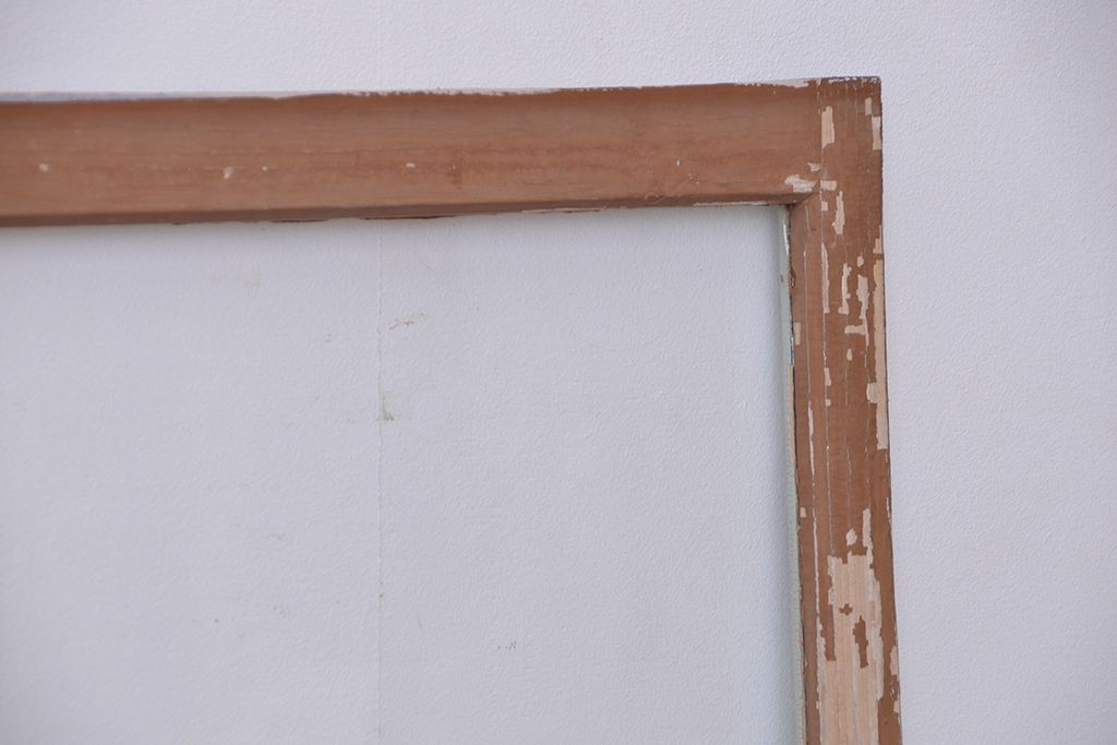 アンティーク ペンキの剥げたシンプルなガラス戸 2枚セット(2)(窓・引き戸)