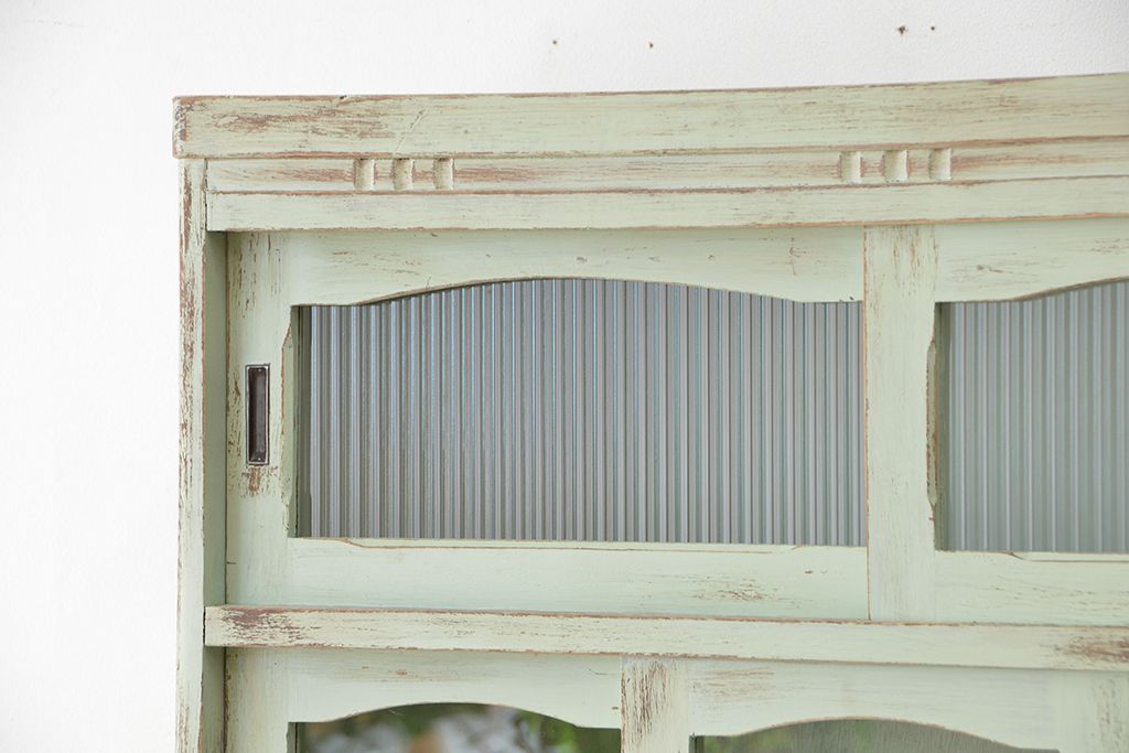 2段重ね 作業台付き 明るい木味の食器棚 | REFACTORY antiques