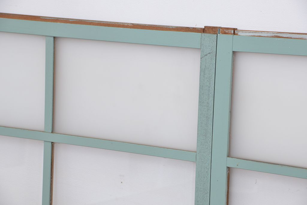 アンティーク　ペンキの剥げたガラス戸2枚セット(窓、引き戸)