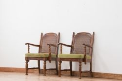 中古　1970年代　ナラ材のアームチェア(イス、椅子)