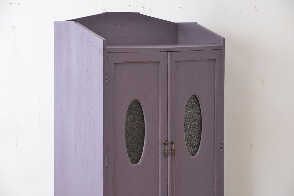 アンティーク家具　アンティーク　可愛いデザインのペイント丸窓本箱(ブックケース)