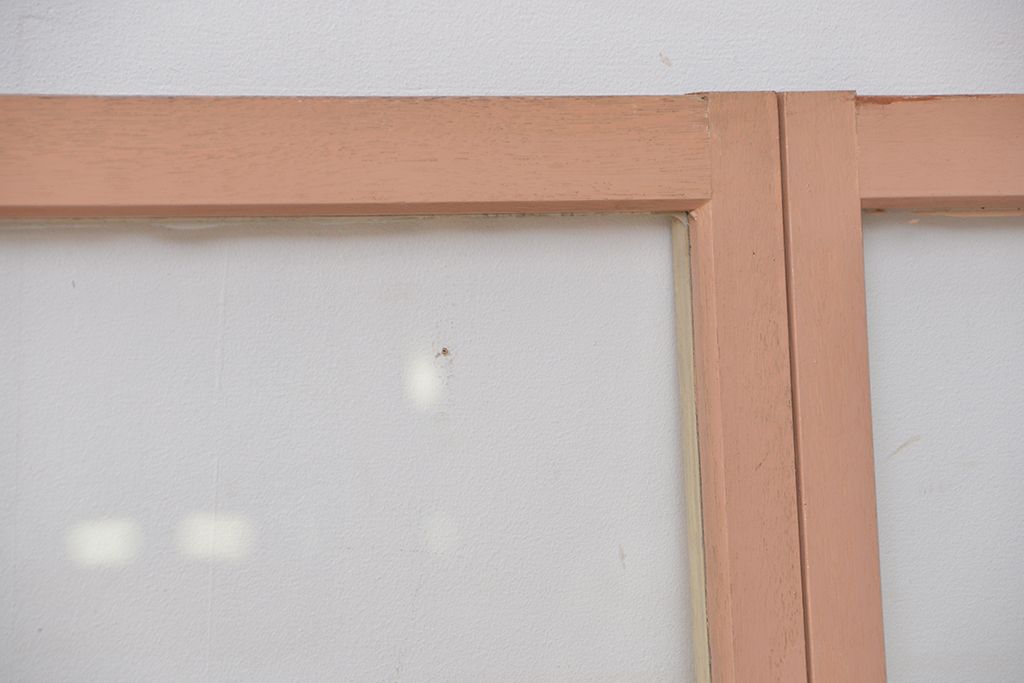 昭和レトロ　シンプルで小さなガラス戸4枚セット(1)(引き戸、明り取り)