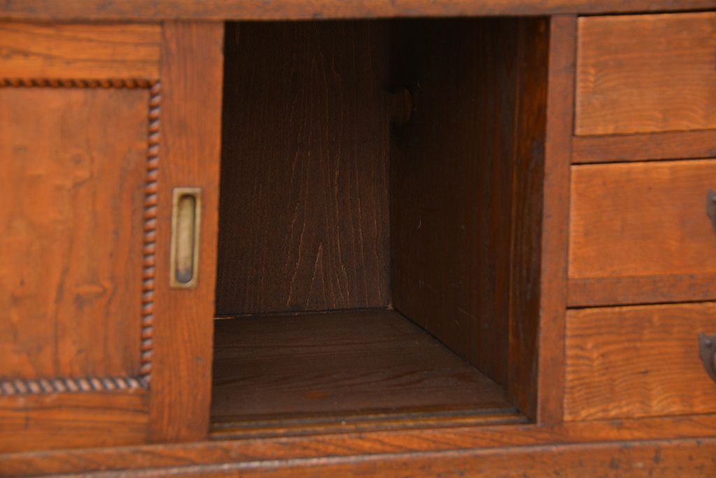アンティーク家具　アンティーク　古い木のライティングビューロー(簿記机)