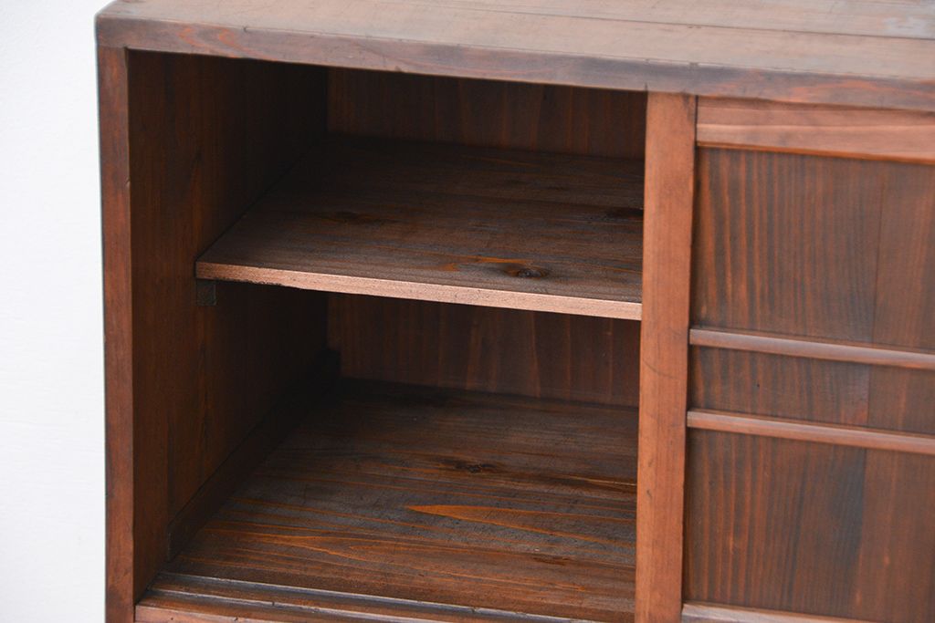 レトロ家具　昭和レトロ　古い木の下駄箱(収納棚)