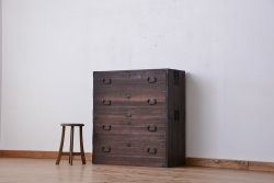 アンティーク家具　☆古民具・骨董　モダンな二段重ね時代箪笥