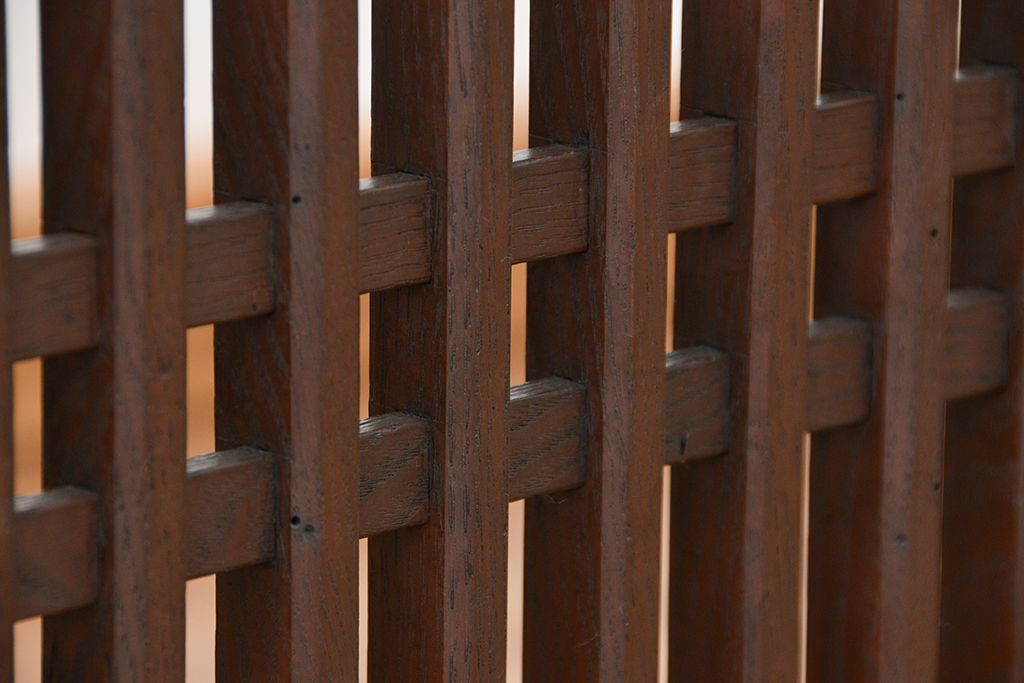 アンティーク家具　古民具・骨董　特別注文造り　上質で大きな総栗帳場格子(パーテーション、衝立て)