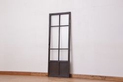 アンティーク　古い木のしっかりとしたダイヤガラス扉(ドア)