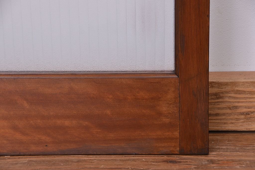 昭和レトロ　シンプルな銀モールガラス扉(ドア)