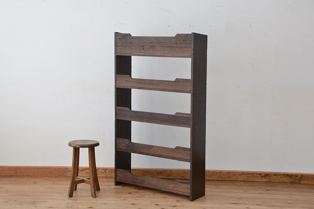 レトロ家具　★昭和レトロ　シンプルな本棚(ブックシェルフ)