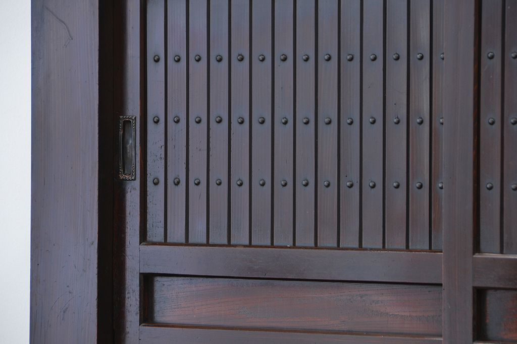 アンティーク家具　古民具・骨董　味わい深い二段重ね、京都水屋箪笥(食器棚、収納棚)