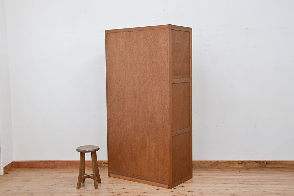レトロ家具　昭和レトロ　1960年代シンプルなアンティーク三連ロッカー(2)