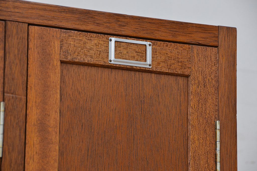 レトロ家具　昭和レトロ　1960年代シンプルなアンティーク三連ロッカー(3)