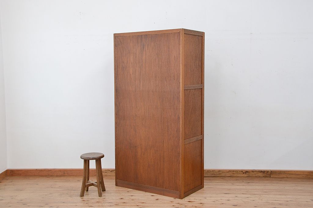 レトロ家具　昭和レトロ　1960年代シンプルなアンティーク三連ロッカー(3)