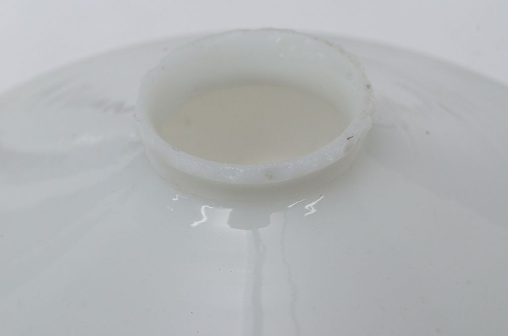 古い乳白平笠ガラス照明2点セット?
