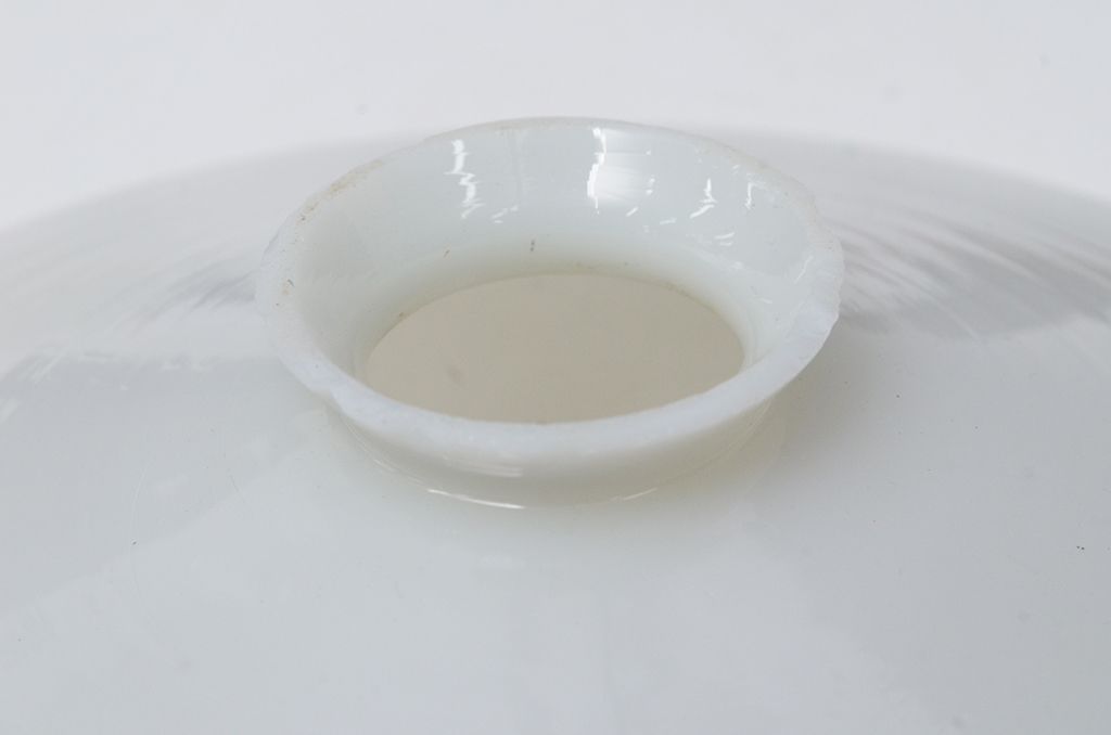 古い乳白平笠ガラス照明2点セット?