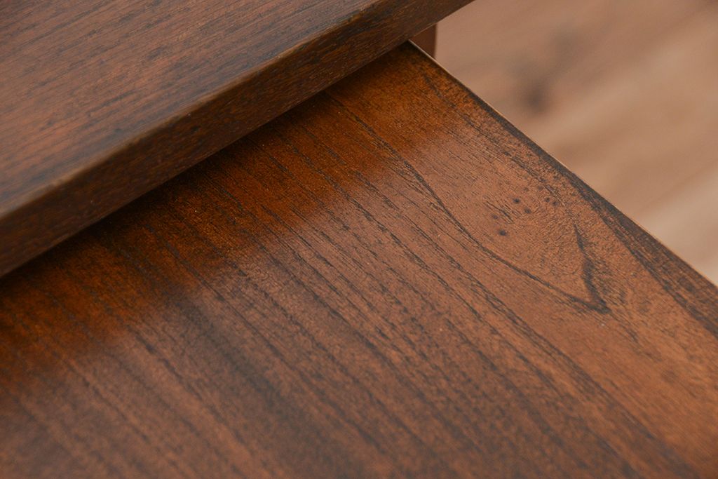 アンティーク家具　アンティーク　古いナラ材の格納式作業台付き片袖机(テーブル、作業台)