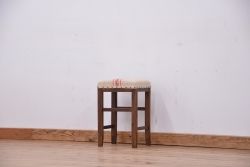 アンティーク家具　アンティーク　ハンガリー製のグレインサックで張り替えたシンプルなスツール(椅子、チェア)　